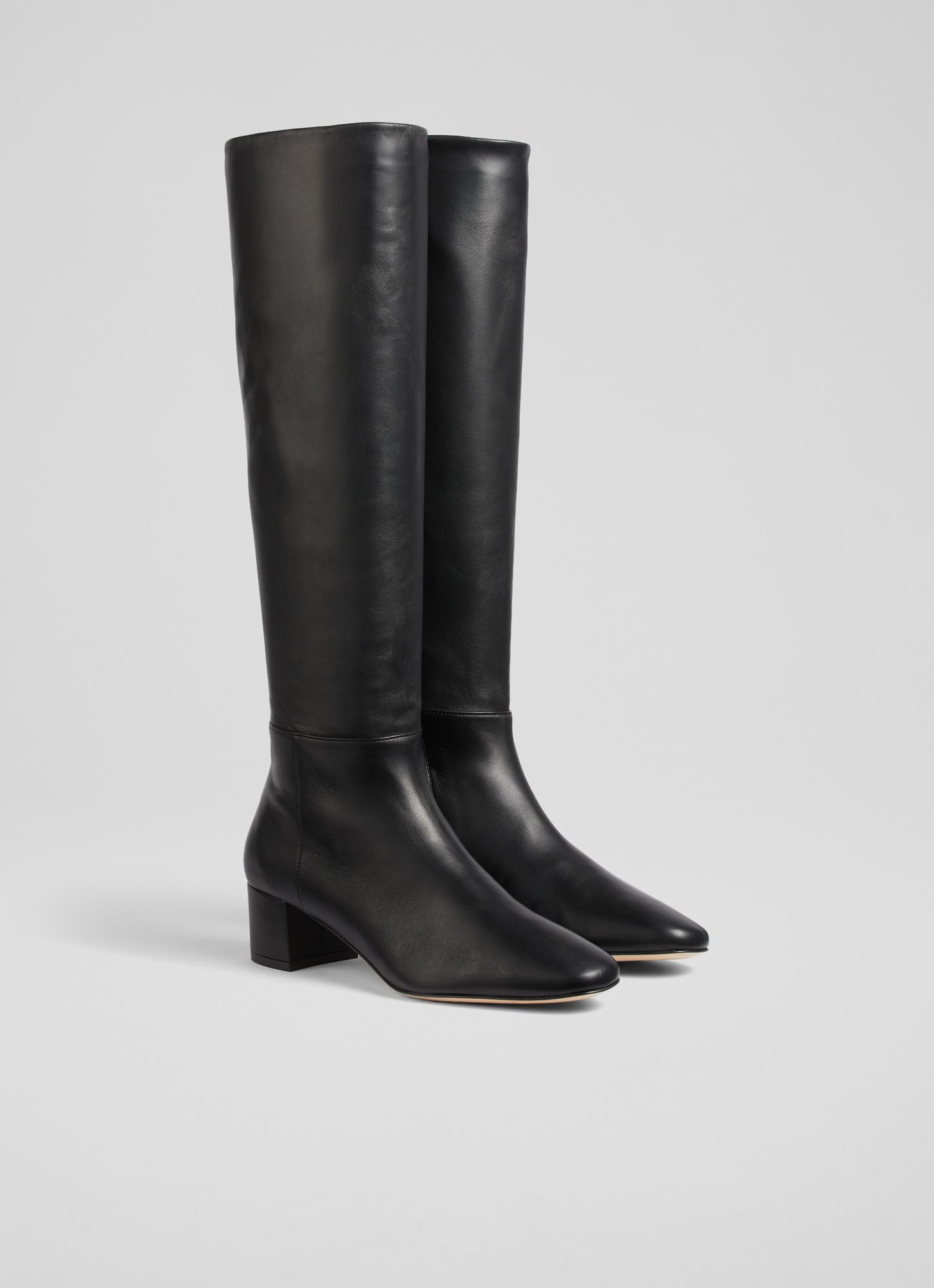 Karen Brown Leather Knee High Boots